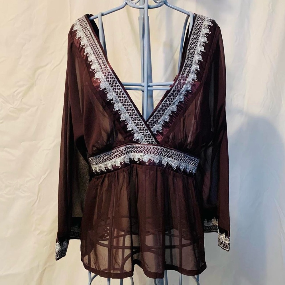Guess Sheer Silk Blouse NWT Medium